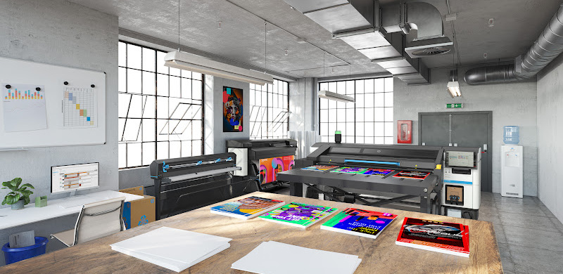 HP Latex R530 all-in-one rigid-flexible printer in small shop